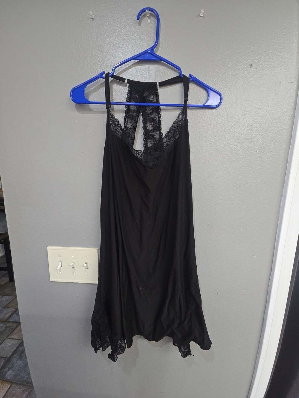 Secret Treasures Sleepwear Chemise Size XL/XG (16-18) Black Lace Trim